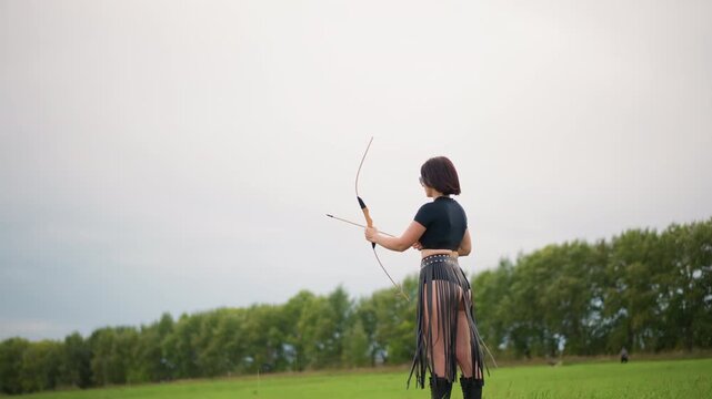 Calm marksmen aim their bows, Experienced shooters steady themselves in varying weather conditions, Skilled archers patiently prepare and focus regardless of peaceful or turbulent surroundings