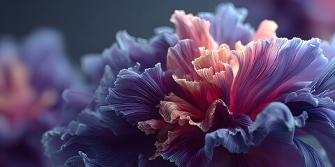 Abstract Flower with Silky Petals in Pastel Colors