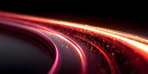 Abstract red background with light motion waves and futuristic energy lines on a dark night texture art wallpaper