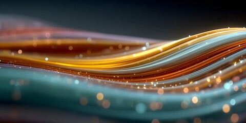 Abstract Flowing Light Energy Waves on Dark Background