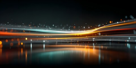 Abstract Light Energy Streaks on Dark Background