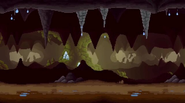 レトロゲーム　洞窟ステージ
