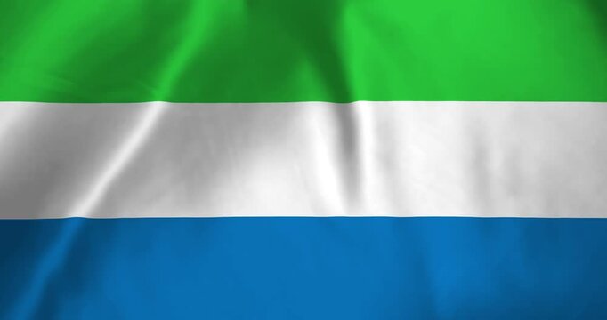 The sierra leone flag waving with the wind background loop video animation
