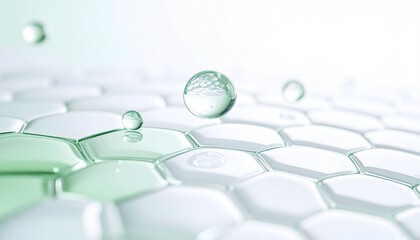 セラミドと水分粒子で描くうるおい肌表面 ジェネレーティブAI