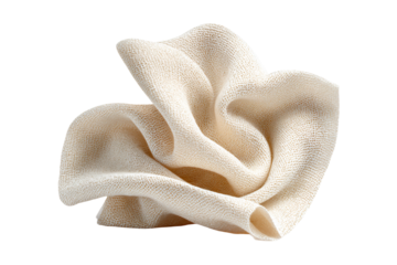 Soft Cream Fabric Twisted into Abstract Shape