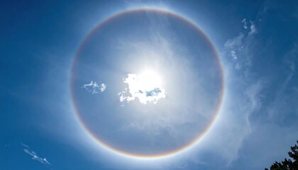 Sun Halo Phenomenon - A Circular Rainbow Around the Sun.