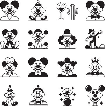 Collection of various cartoon characters with different hats and accessories