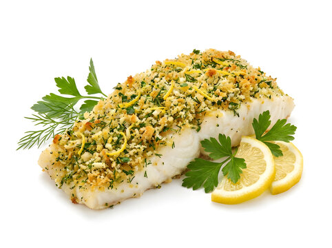 Gebackener Heilbutt mit Kr&auml;uterkruste