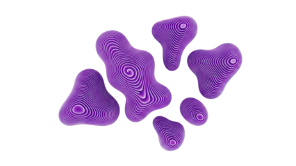 Abstract Purple Layered Amorphous Shapes