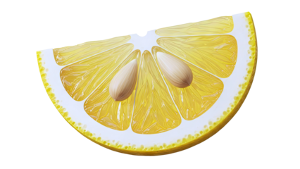 Close-up of a Juicy Lemon Slice with Seeds
