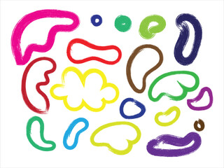 Colorful Hand Drawn Abstract Doodle Shapes Set