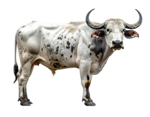 African buffalo isolated on transparent background for commercial use