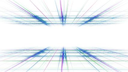 Abstract Holographic Grid Floor and Ceiling, Virtual Space, isolated on white background