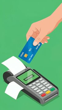 Pixel Art Payment Terminal Transaction Receipt Animation Footage
