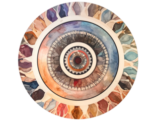 Human Eye Iris Closeup with Vibrant Colors.