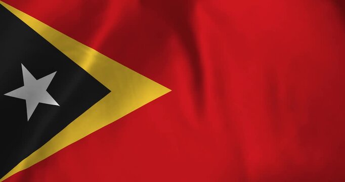 The timor leste flag waving with the wind background loop video animation