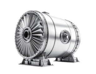 Metallic machine element isolated on transparent background industrial design