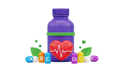 Vitamins and Heart Health Concept