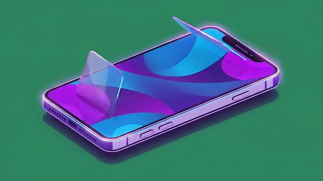 Pixel Art Phone With Glowing Screens And Circular Motion