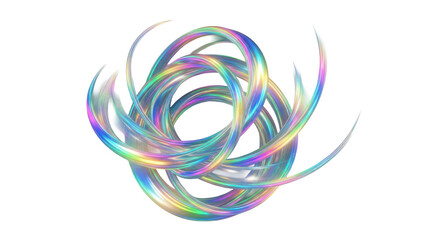 Abstract Holographic Light Swirl Effect, isolated on white background