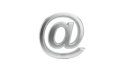 3D Silver At Symbol