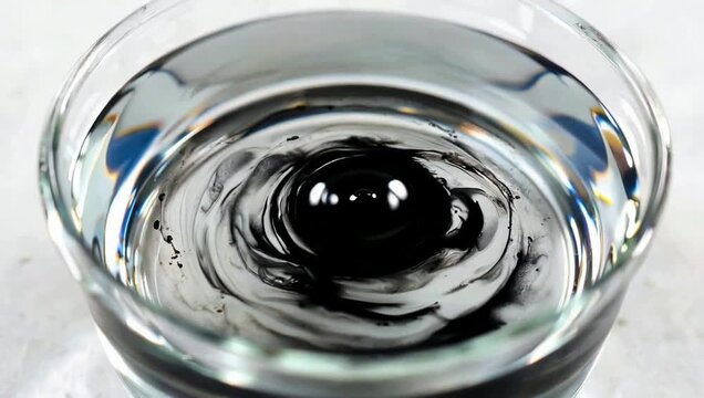 Ferrofluid in a Glass of Water - A Mesmerizing Display of Magnetic Liquid Dynamics.