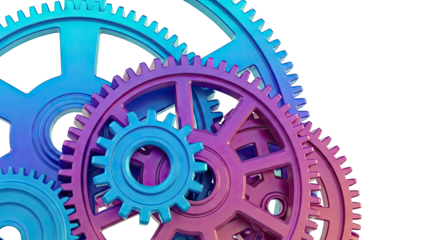 Interlocking Blue and Purple Gears