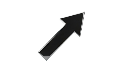 Glossy Black Arrow Pointing Upwards