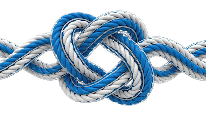 Intertwined Blue and White Ropes