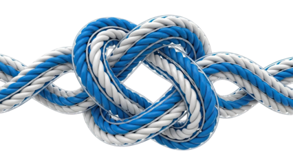 Intertwined Blue and White Ropes