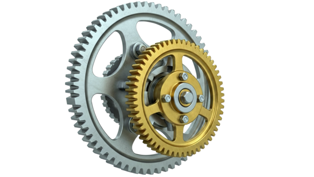Interlocking Metal Gears - Powered by Adobe