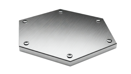 Brushed Metal Hexagonal Plate with Screws