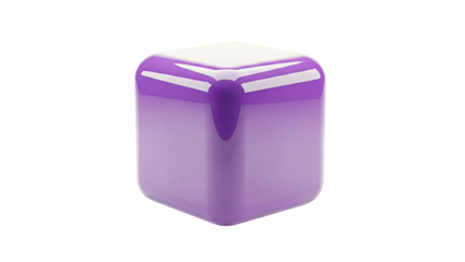 Shiny Purple Cube with Rounded Edges