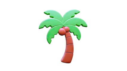 Stylized 3D Palm Tree Icon