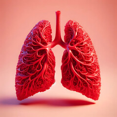 Healthy Human Lungs 2d illustration