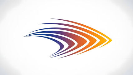Obraz premium Modern geometric emblem featuring sleek sweeping lines and aerodynamic shapes representing speed and forward progress