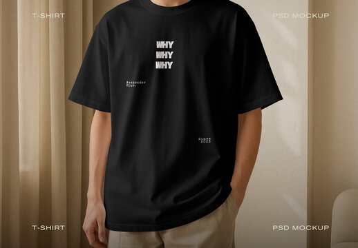 Black Tshirt PSD Mockup