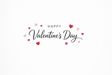 Naklejka premium Happy valentine's day with red and pink hearts on white background. concept of love celebration, romantic greeting, festive decor for valentine's day