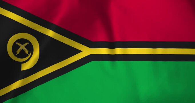The vanuatu flag waving with the wind background loop video animation
