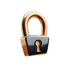 Gold and black padlock