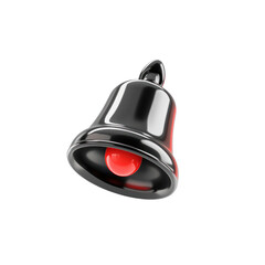 Glossy black bell with red center