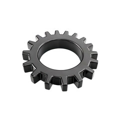 Glossy black gear on white