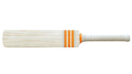 Wooden Cricket Bat with Orange Accents