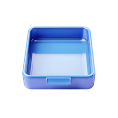 Empty blue plastic lunchbox