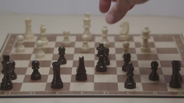 Standard piece development during the Grob's Attack. Moving the black queen to d6 and capturing the white knight on this square to protect the rear.