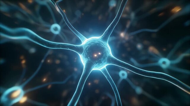 Abstract network of interconnected neurons, symbolizing neural pathways and brain activity