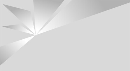 Abstract Silver Geometric Background with Sharp Ray Shapes and Gradient Light
