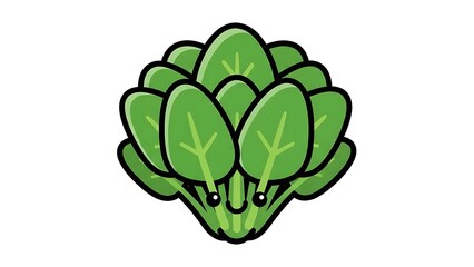 Green Artichoke Illustration on White Background.
