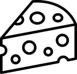 Black cheese icon - outline