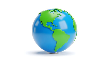 Fototapeta premium 3D globe earth icon showing continents, symbolizing geography, global education, and world knowledge